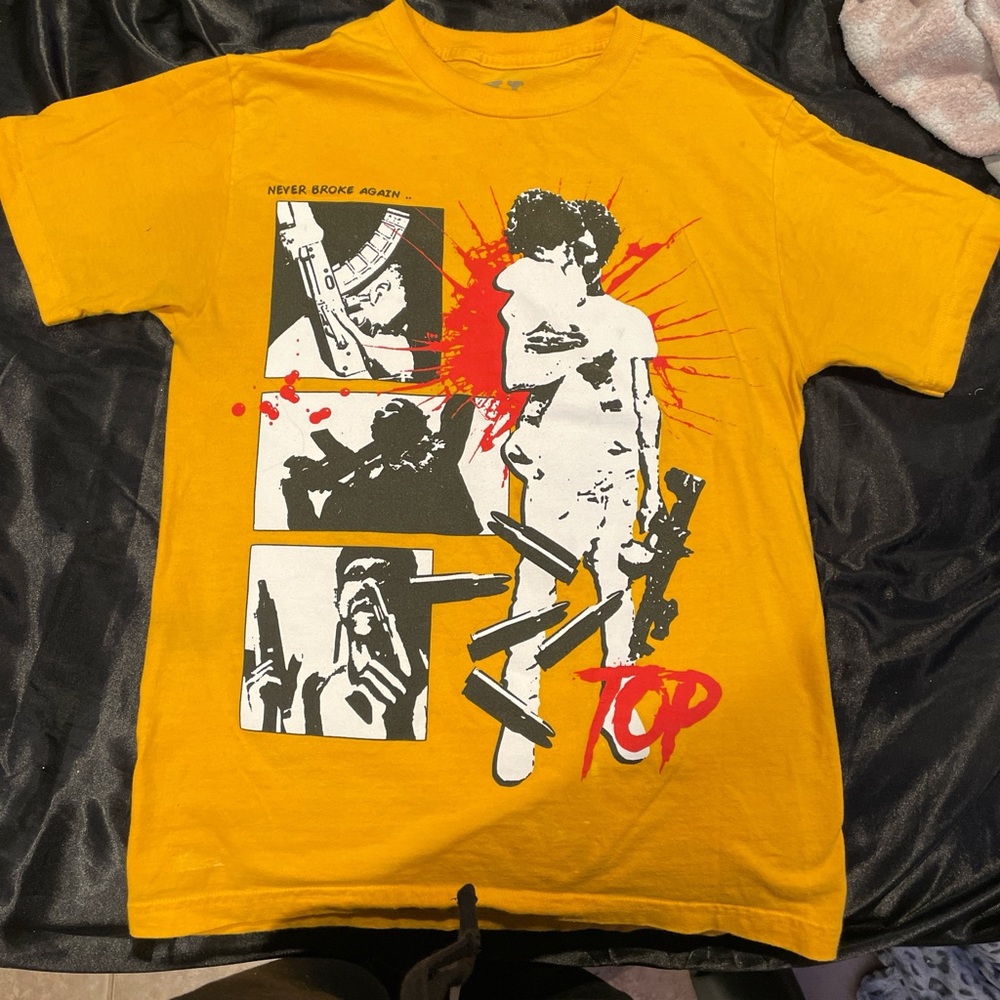 NBA youngboy vlone shirt. Size S yellow, red, and black